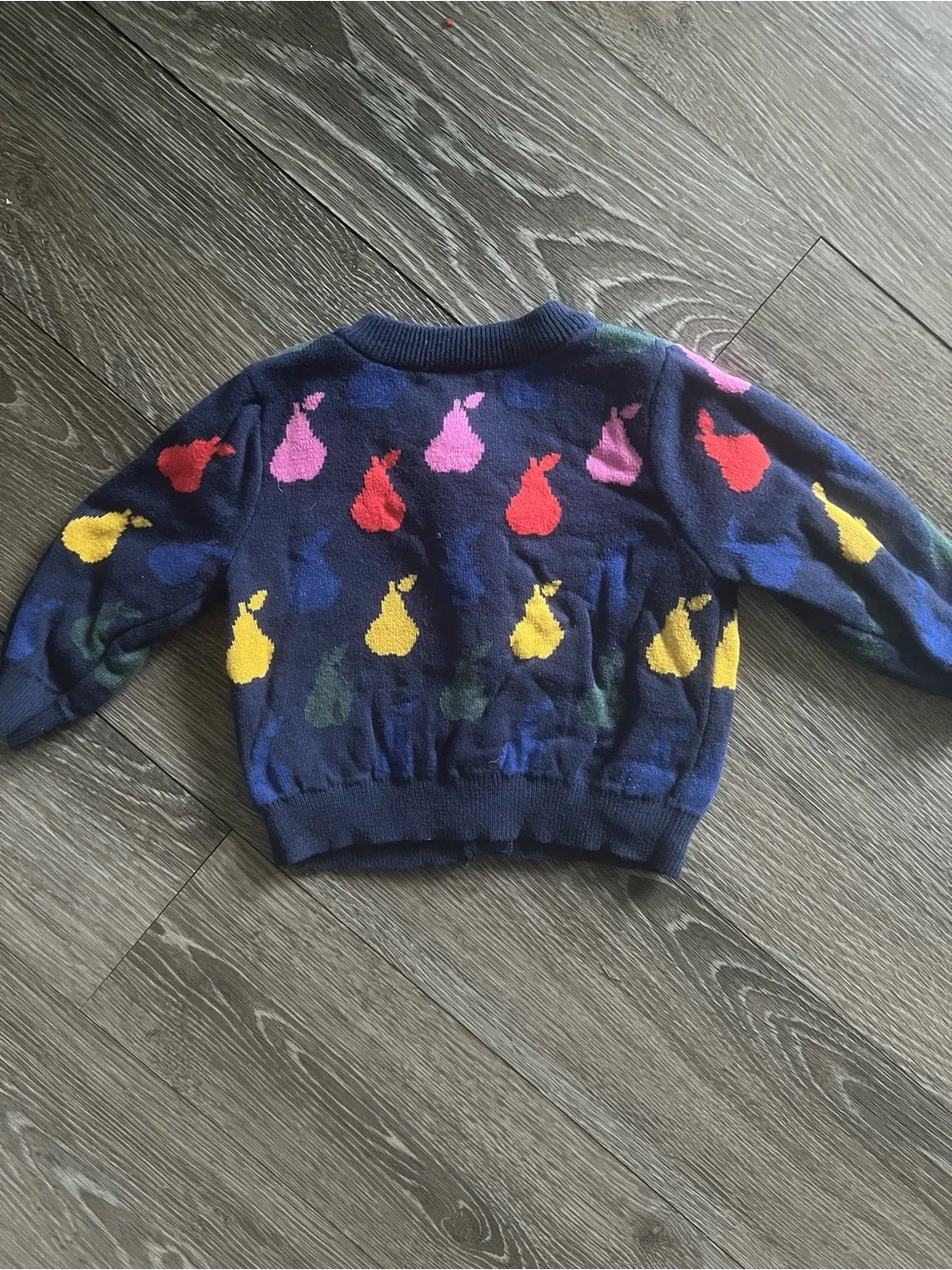 Hanna Andersson Baby Pear Cardigan Sweater 6–12 Months 70 cm Navy Multicolor